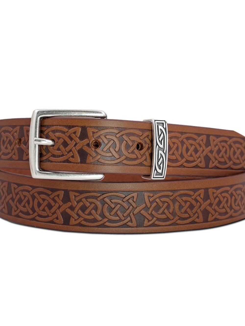 Lee River Owen Irish Celtic Brown Men's Leather Belt   NEW With Tags